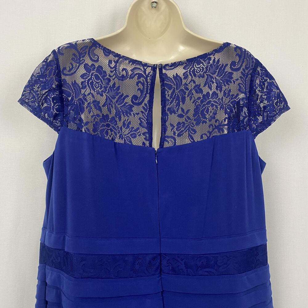 Dressbarn Collection Dress 16 Purple Lace Pleated Sheath Cocktail Party Formal - Picture 4 of 13